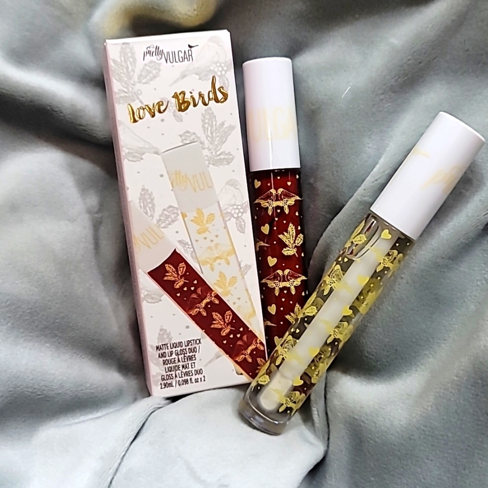 Pretty Vulgar-Love Birds. Matte liquid lipstick and lip gloss duo.